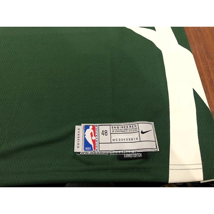 Maglia Milwaukee Bucks Giannis Antetokounmpo #34 Earned 2020-21 Verde